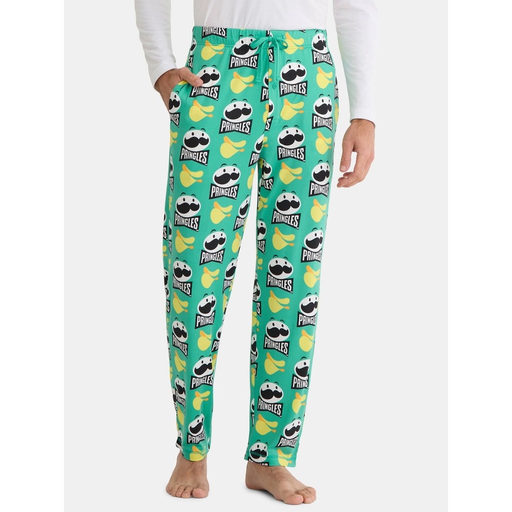 Pringles Men's Sleep Lounge Pants 2XL Green Snack Chips Licensed NWT